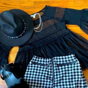 Belle Sky Mesh Peplum with Bell Sleeves